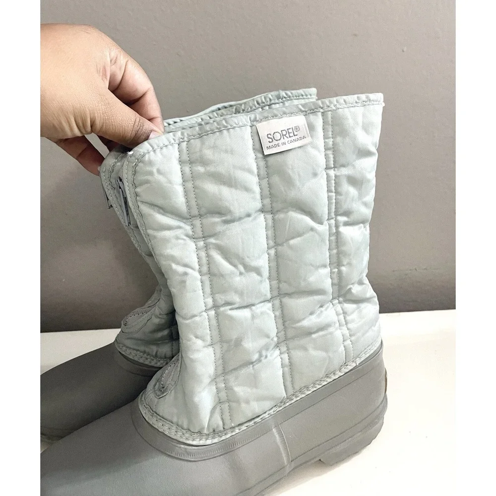 sorel winter boots Rubber Soles Zip Up‎ Sz 8